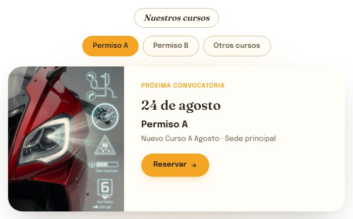 Catálogo de cursos en el estilo Orgánico